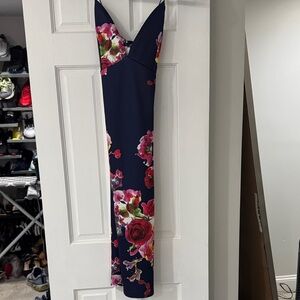 AX Paris Navy Floral Midi Dress